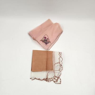 VINTAGE LACY KNICKERCHIEF BUNDLE OF 2