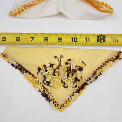 VINTAGE KNICKERCHIEF YELLOW TONED BUNDLE OF TWO