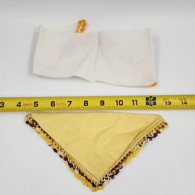 VINTAGE KNICKERCHIEF YELLOW TONED BUNDLE OF TWO