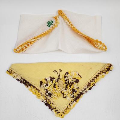 VINTAGE KNICKERCHIEF YELLOW TONED BUNDLE OF TWO