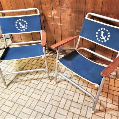 Lot #110 Good Pair of Vintage EEz-In Marine Chairs