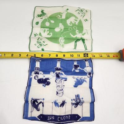 VINTAGE "CIRCUS" KNICKERCHIEF BUNDLE OF 2