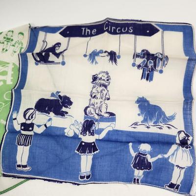 VINTAGE "CIRCUS" KNICKERCHIEF BUNDLE OF 2
