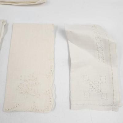 WHITE "LACY" VINTAGE KNICKERCHIEF BUNDLE 5 PCS