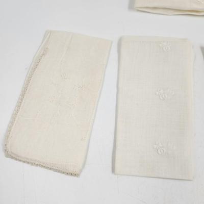 WHITE "LACY" VINTAGE KNICKERCHIEF BUNDLE 5 PCS