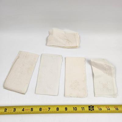 WHITE "LACY" VINTAGE KNICKERCHIEF BUNDLE 5 PCS