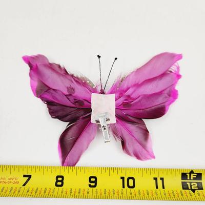 BEAUTIFUL CLIP FEATHERED BUTTERFLY