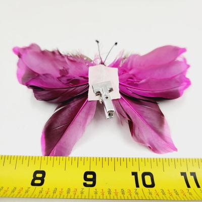 BEAUTIFUL CLIP FEATHERED BUTTERFLY