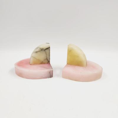 VINTAGE PINK MARBLE BOOK ENDS