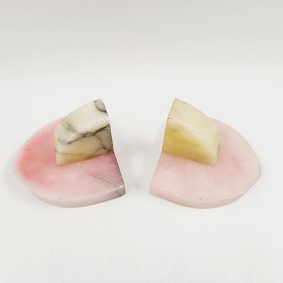 VINTAGE PINK MARBLE BOOK ENDS