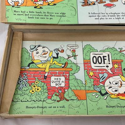 -178- VINTAGE | 1930â€™s Parker Brothers Mother Goose Comic Puzzle Set