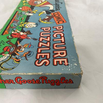 -178- VINTAGE | 1930â€™s Parker Brothers Mother Goose Comic Puzzle Set