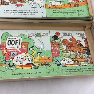-178- VINTAGE | 1930â€™s Parker Brothers Mother Goose Comic Puzzle Set