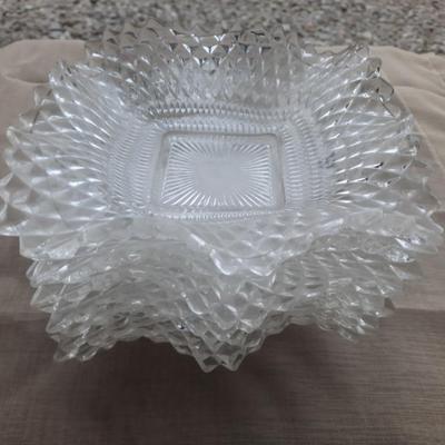INDIANA GLASS SCULPTED RUFFLED DISHES