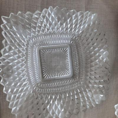 INDIANA GLASS SCULPTED RUFFLED DISHES