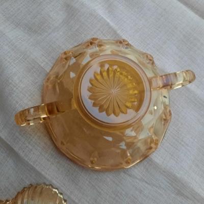 AMBER GLASS NUT DISH