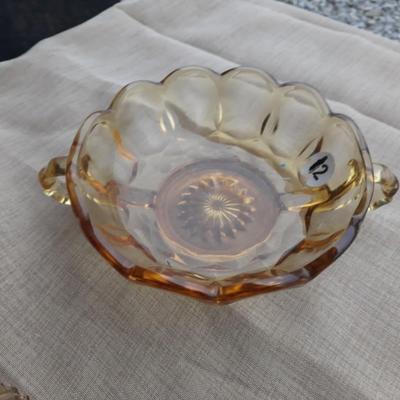 AMBER GLASS NUT DISH