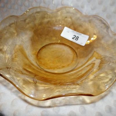 Jeannette Floragold Glass Iridescent Marigold BOWL