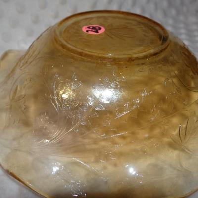 Jeannette Floragold Glass Iridescent Marigold BOWL