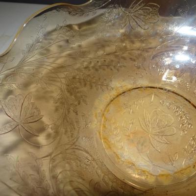 Jeannette Floragold Glass Iridescent Marigold BOWL