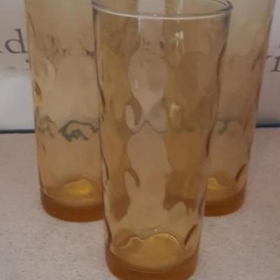 HAZEL ATLAS AMBER GLASSES