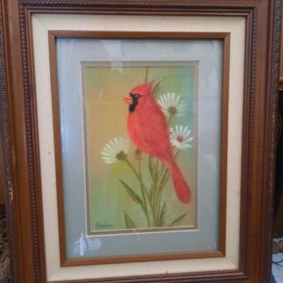 CARDINAL IN TREE WALL ART