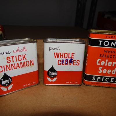 COLLECTIBLE TINS (TONE'S CINN, CLOVE, CELERY)