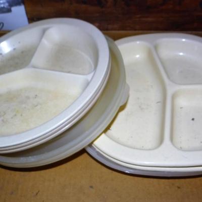 DIVIDED HARD PLASTIC PLATES WITH LIDS