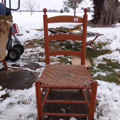 CANE WOVEN WOODEN CHAIR