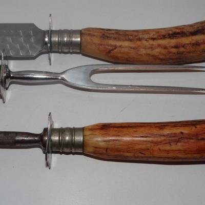ANTLER STAG HANDLE CARVING SET