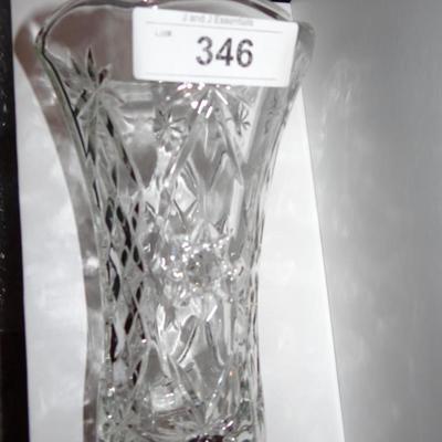 DIAMOND AND STARS PRESS GLASS VASE 9"