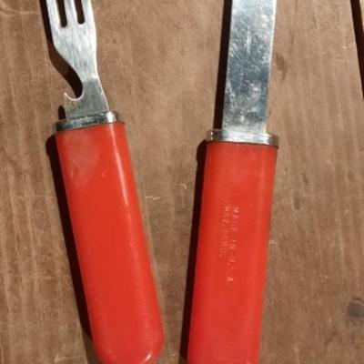 ARMY OR CAMPING FORK KNIFE THAT SLIDE TOGETHER
