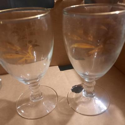HUGE SET W/ MANY SIZES vintage cordial glasses wit