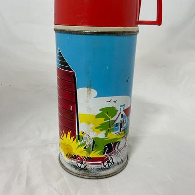 -188- VINTAGE | 1958 Red Barn Lunch Box Thermos