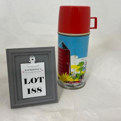 -188- VINTAGE | 1958 Red Barn Lunch Box Thermos