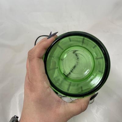 -189- COLLECTIBLE | Uranium Glass Electric Mixer Jar | Working Condition