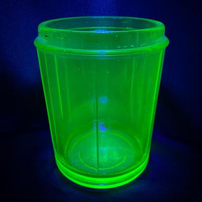 -189- COLLECTIBLE | Uranium Glass Electric Mixer Jar | Working Condition