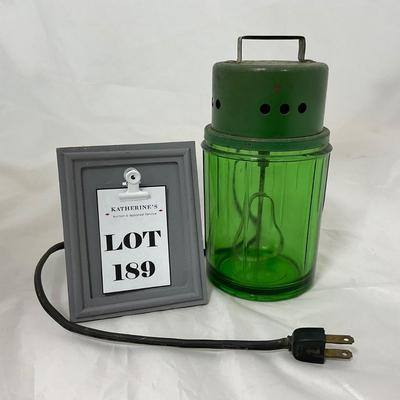 -189- COLLECTIBLE | Uranium Glass Electric Mixer Jar | Working Condition