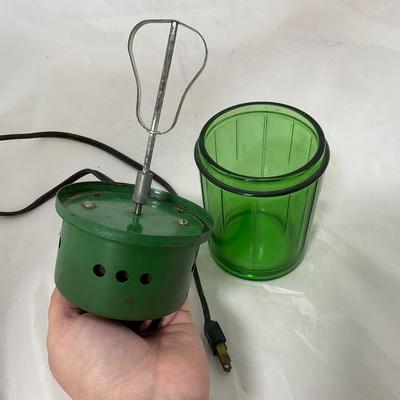 -189- COLLECTIBLE | Uranium Glass Electric Mixer Jar | Working Condition