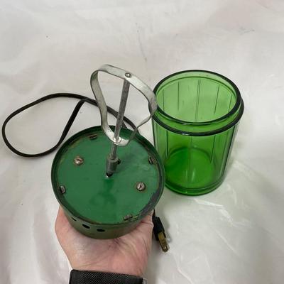 -189- COLLECTIBLE | Uranium Glass Electric Mixer Jar | Working Condition