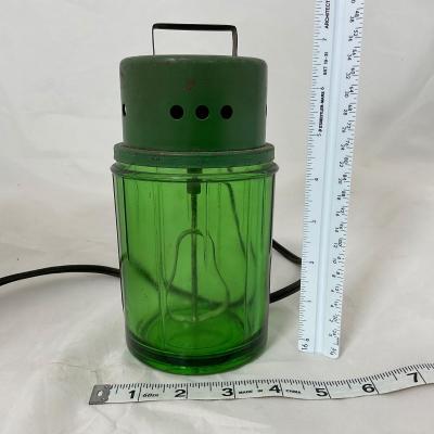 -189- COLLECTIBLE | Uranium Glass Electric Mixer Jar | Working Condition