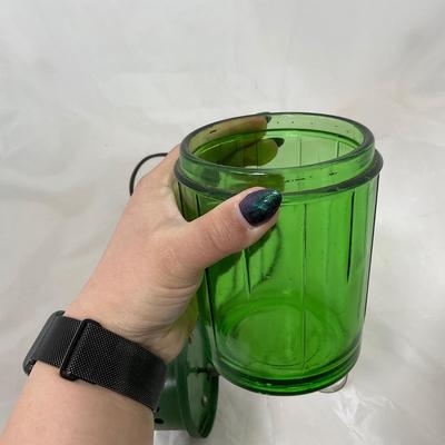-189- COLLECTIBLE | Uranium Glass Electric Mixer Jar | Working Condition