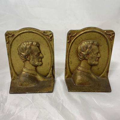 -190- VINTAGE | Abe Lincoln Book Ends
