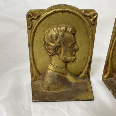 -190- VINTAGE | Abe Lincoln Book Ends