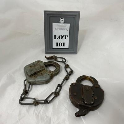 -191- VINTAGE | Two Railroad Locks