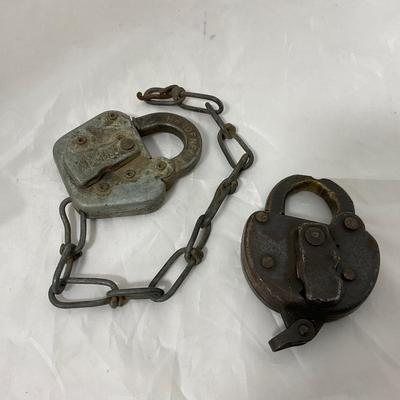-191- VINTAGE | Two Railroad Locks
