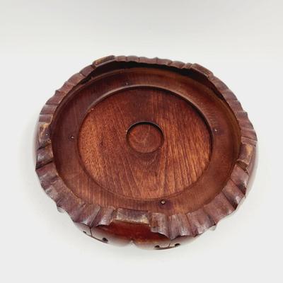FANTASTIC WOODEN BASE VASE / CANDLE HOLDER #3