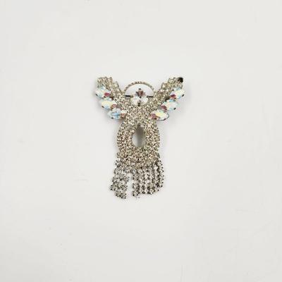 ABSOLUTELY STUNNING RHINESTONE STYLE GUARDIAN ANGEL PIN