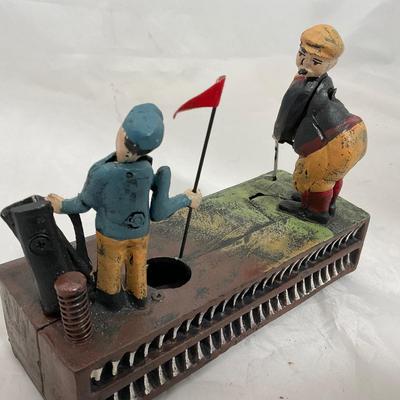 -206- COLLECTIBLE | Cast Iron Golfer Bank