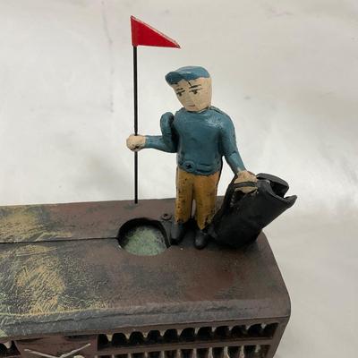 -206- COLLECTIBLE | Cast Iron Golfer Bank